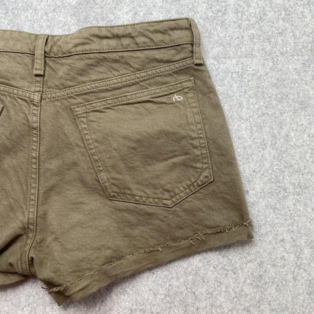 Rag & Bone Jean Shorts Womens 28 (32x2) Light Olive Green Cutoff Frayed - Picture 13 of 16